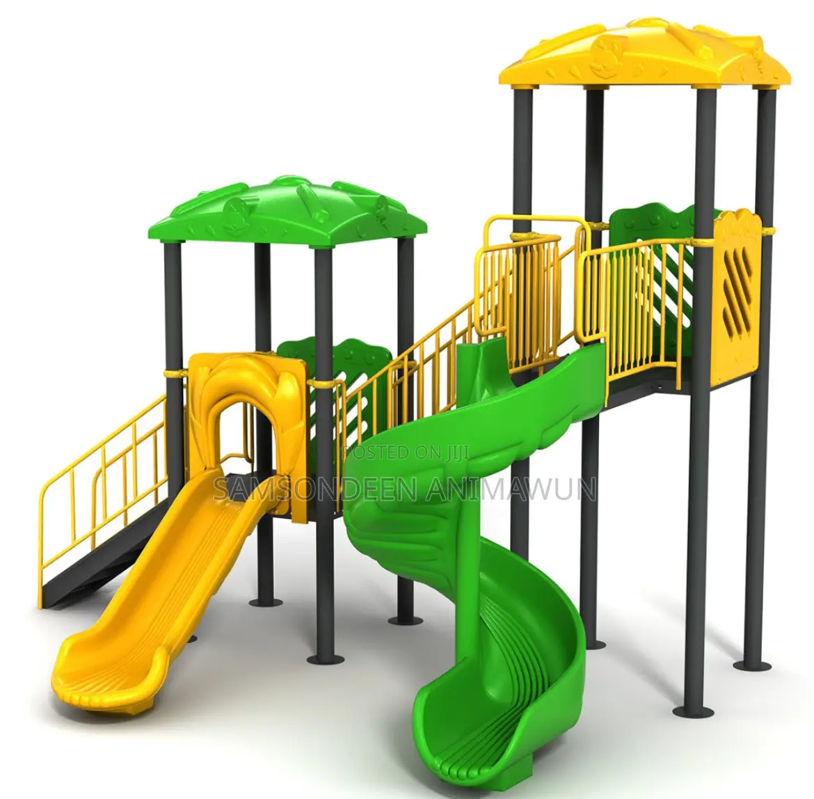 Double Base Giant Slide and Spiral Slide Play Set