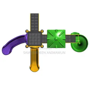 Two Base Giant Play Set With Spiral Slide, Curved Slides