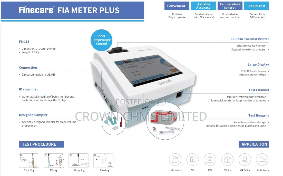 Fia Meter Plus (Fs-113) Fluorescence Immunoassay Analyzer