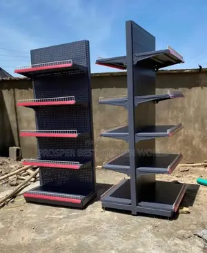 Singe Side Black Supermarket Shelves