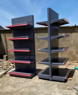 Singe Side Black Supermarket Shelves
