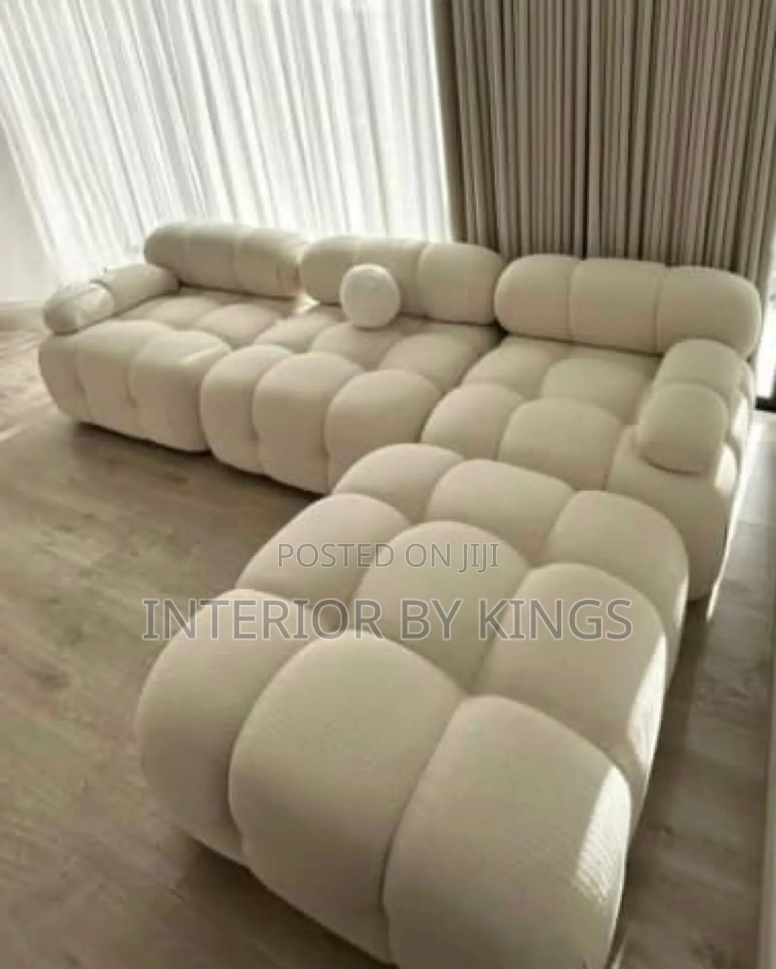 3 Seater Custom Made Sofa With Side Ottoman Can Be in Color