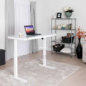 Glass Electric Adjustable Desk With Charging 1.4 Meter