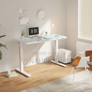 Glass Electric Adjustable Desk 1.4 Meter