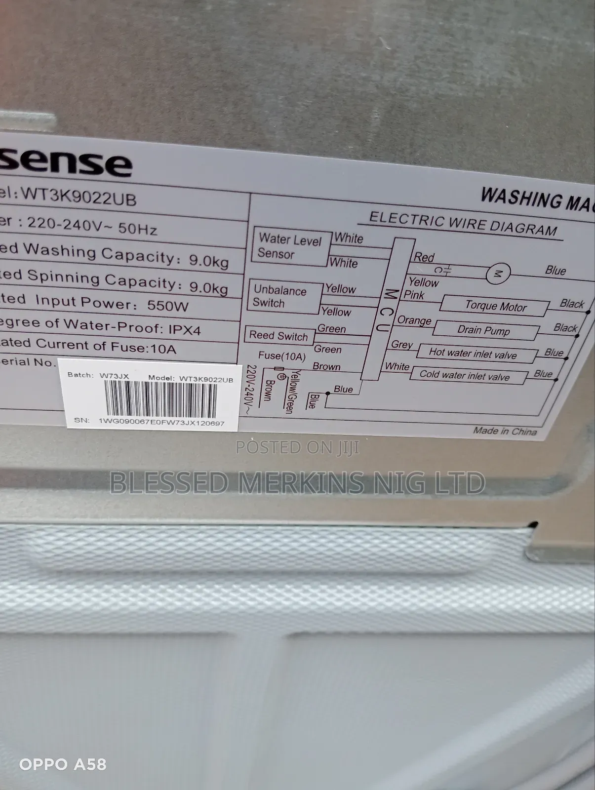 Hisense 9kg Top Loader Automatic Washing Machine