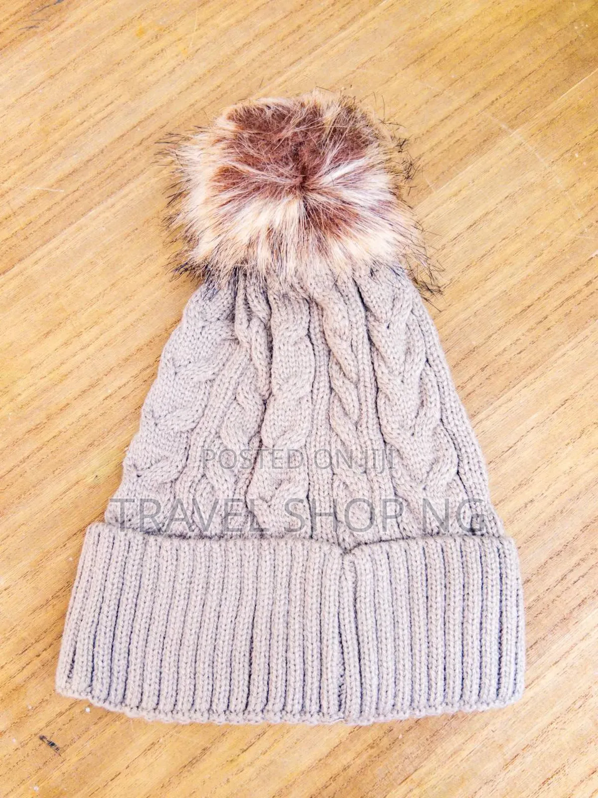 Woollen Beanie Hat W/Fur Ball