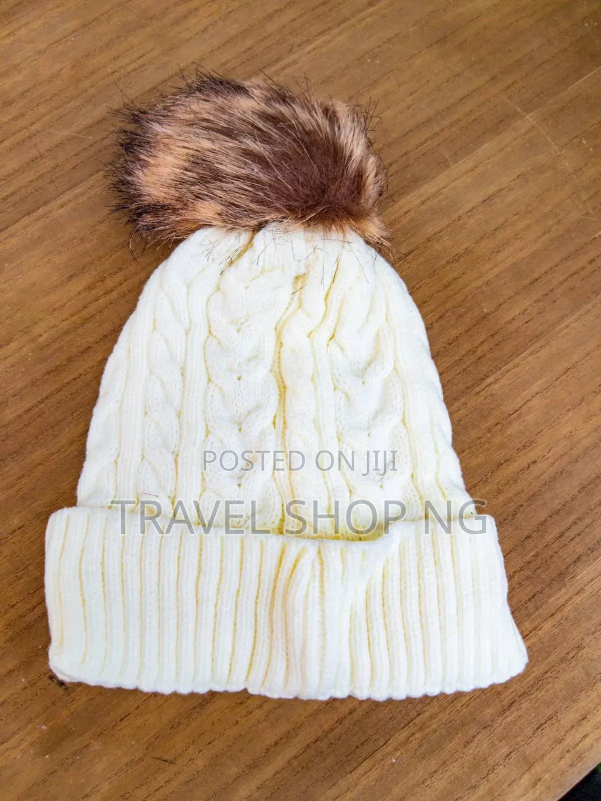 Woollen Beanie Hat W/Fur Ball
