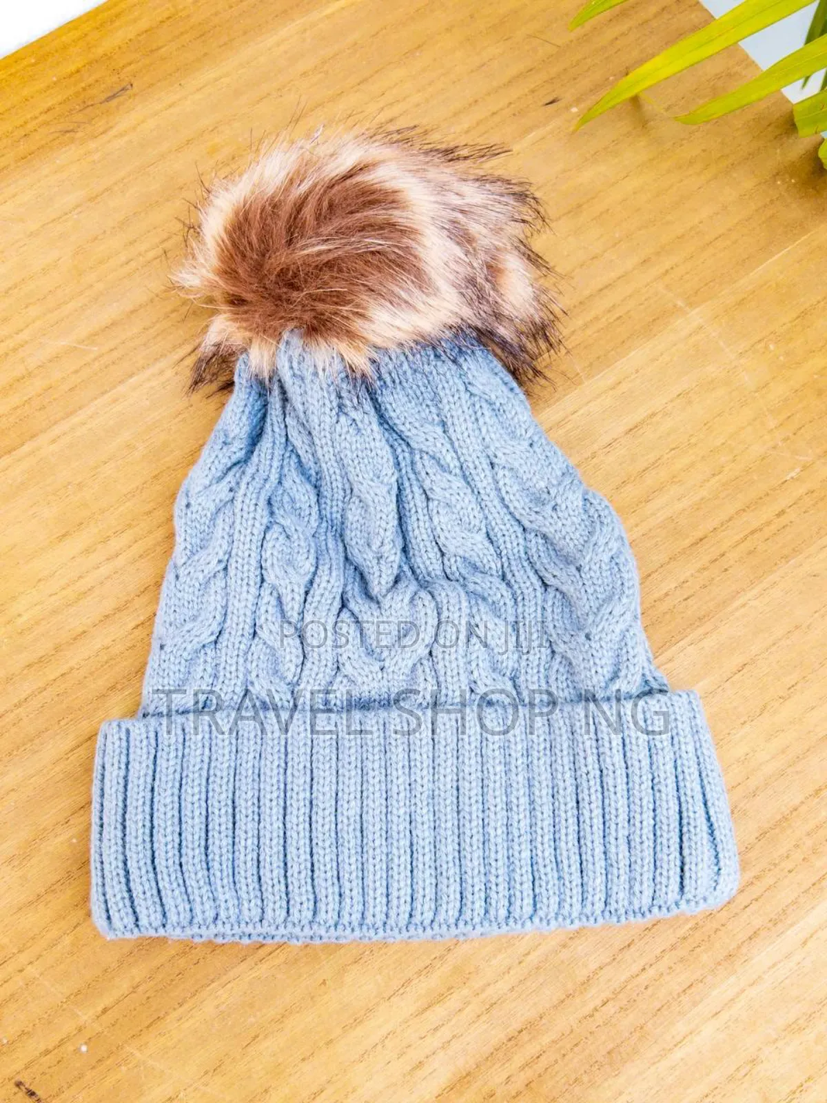 Woollen Beanie Hat W/Fur Ball