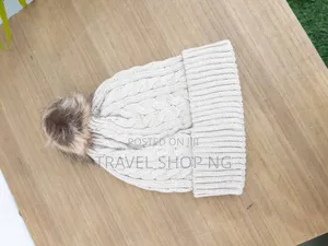 Woollen Beanie Hat W/Fur Ball