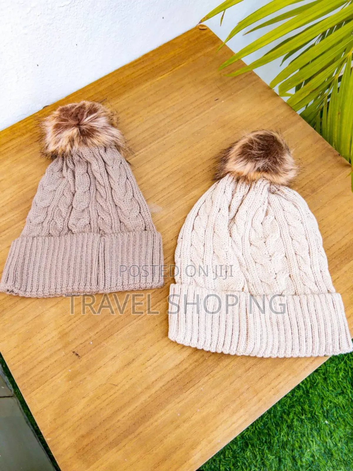 Woollen Beanie Hat W/Fur Ball