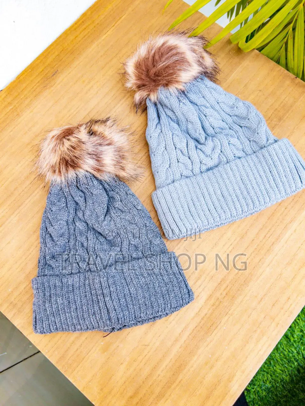 Woollen Beanie Hat W/Fur Ball