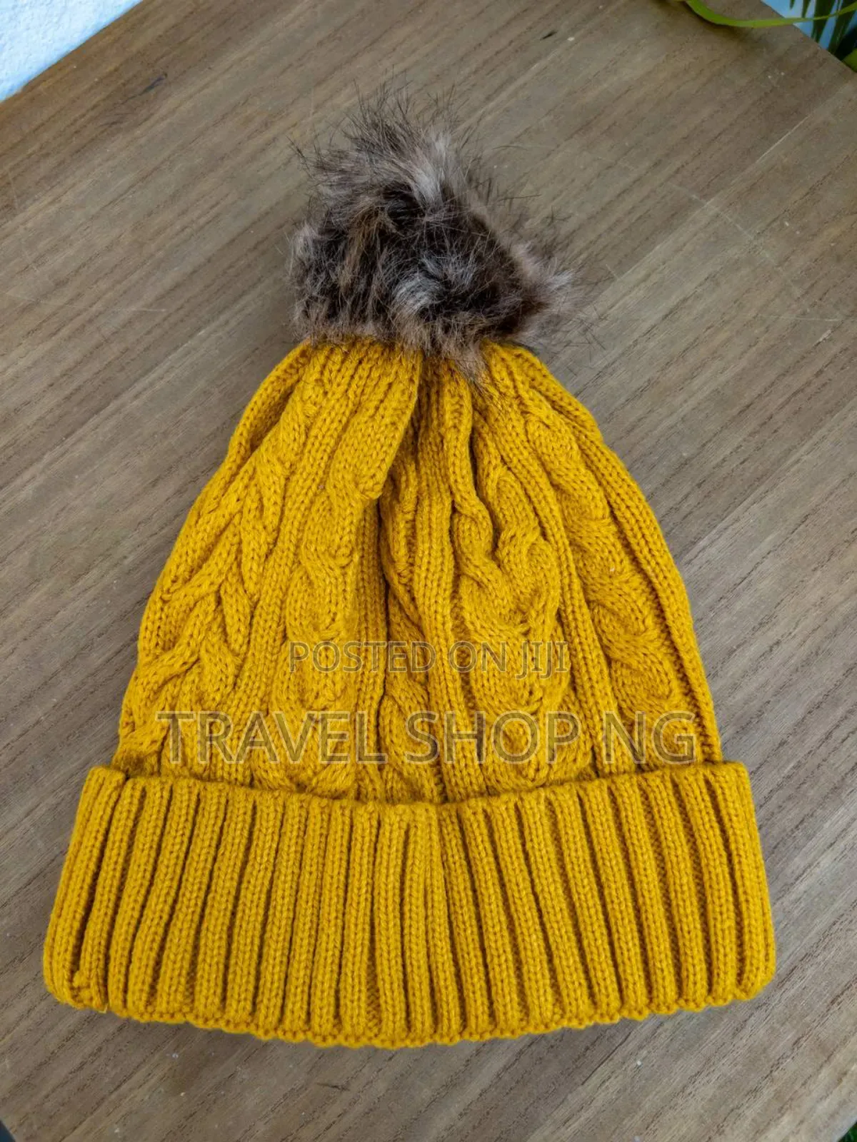 Woollen Beanie Hat W/Fur Ball