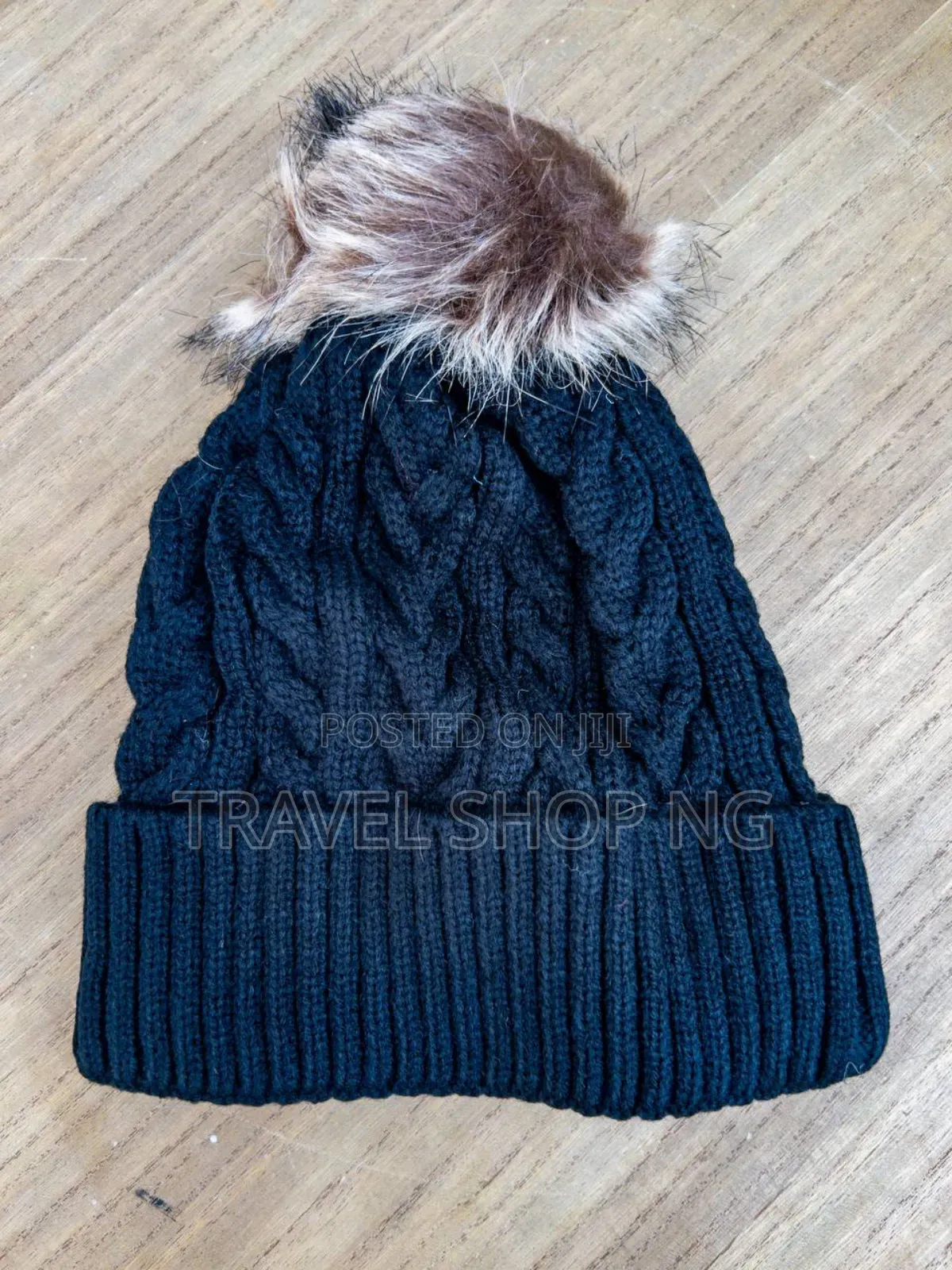 Woollen Beanie Hat W/Fur Ball
