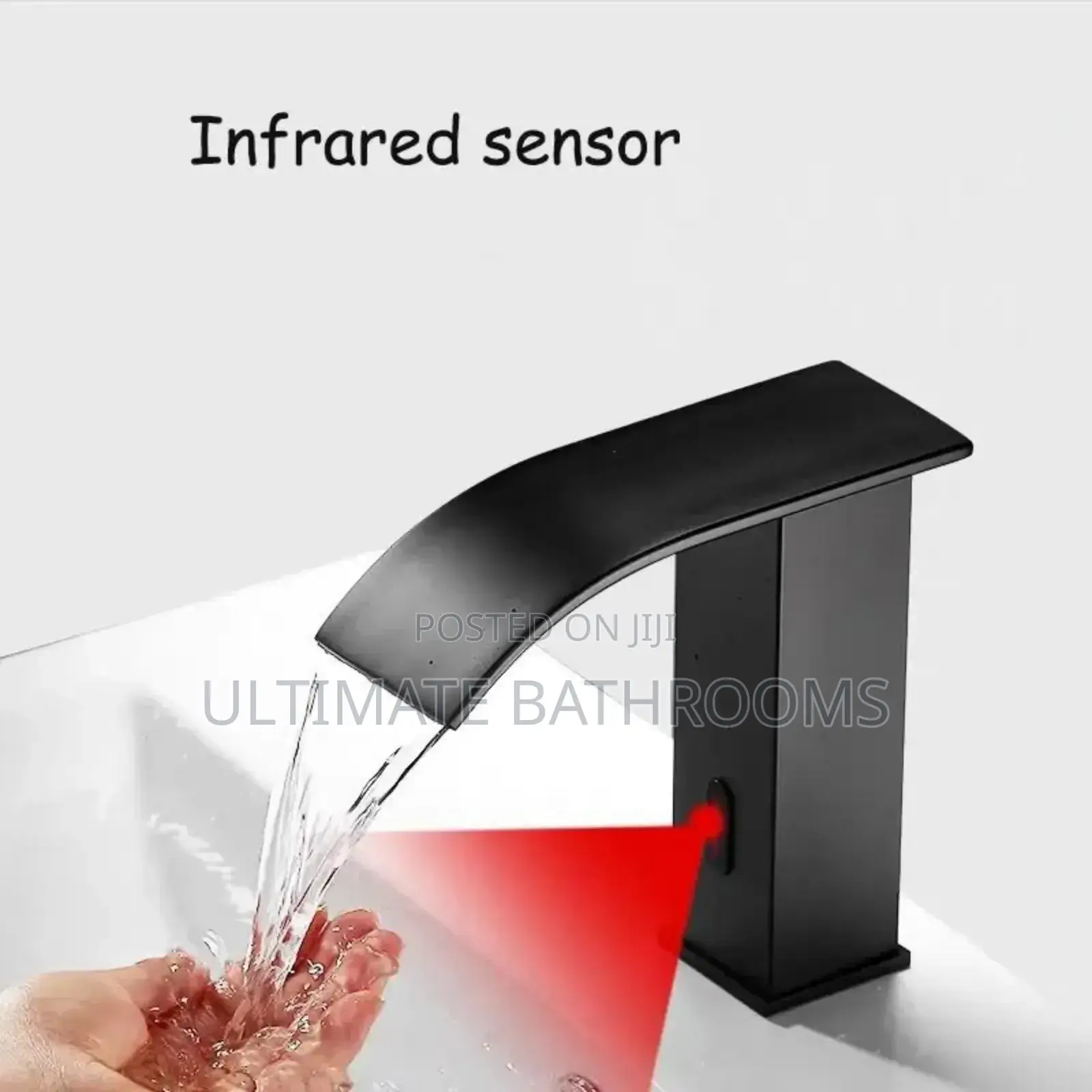 Black Waterfall Automatic Basin Tap