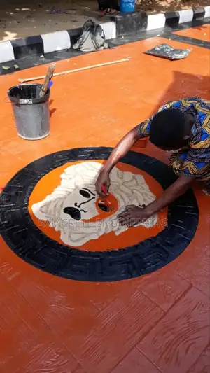 Orange And Black Wooden Frame Design