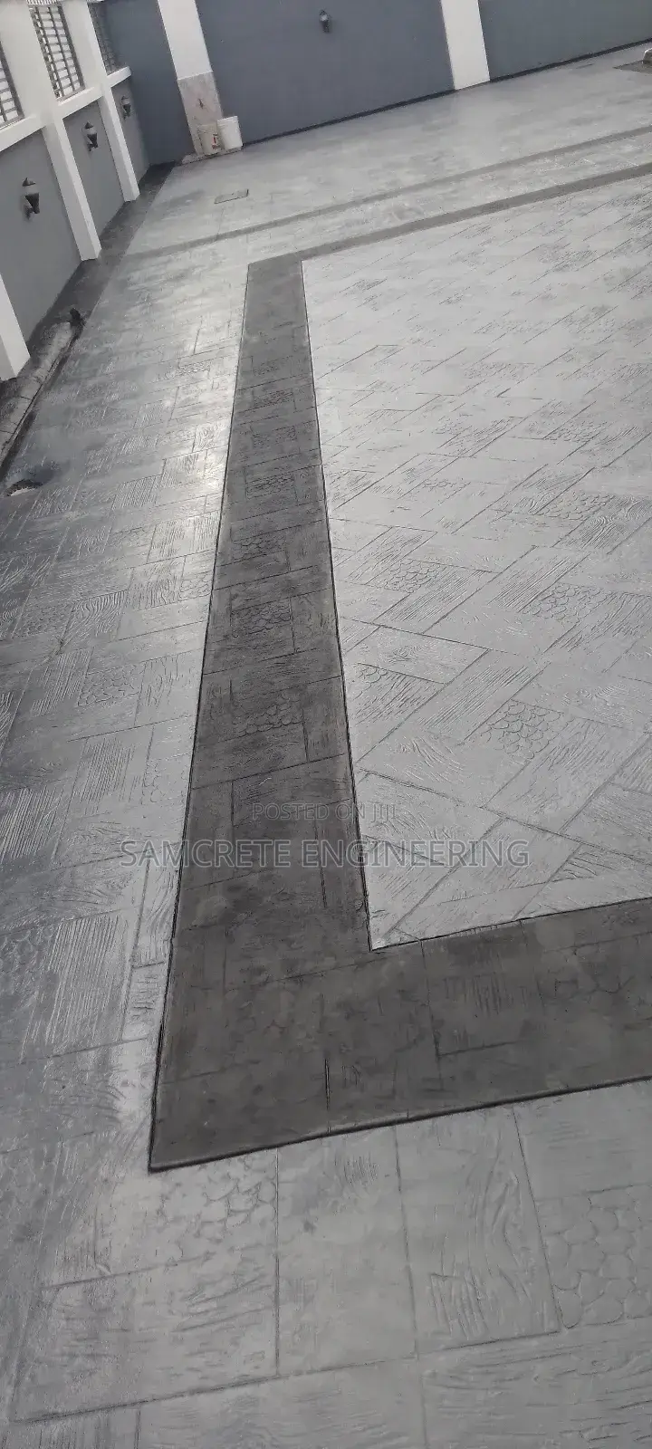 Neutral/Grey Stamp Concrete Floor