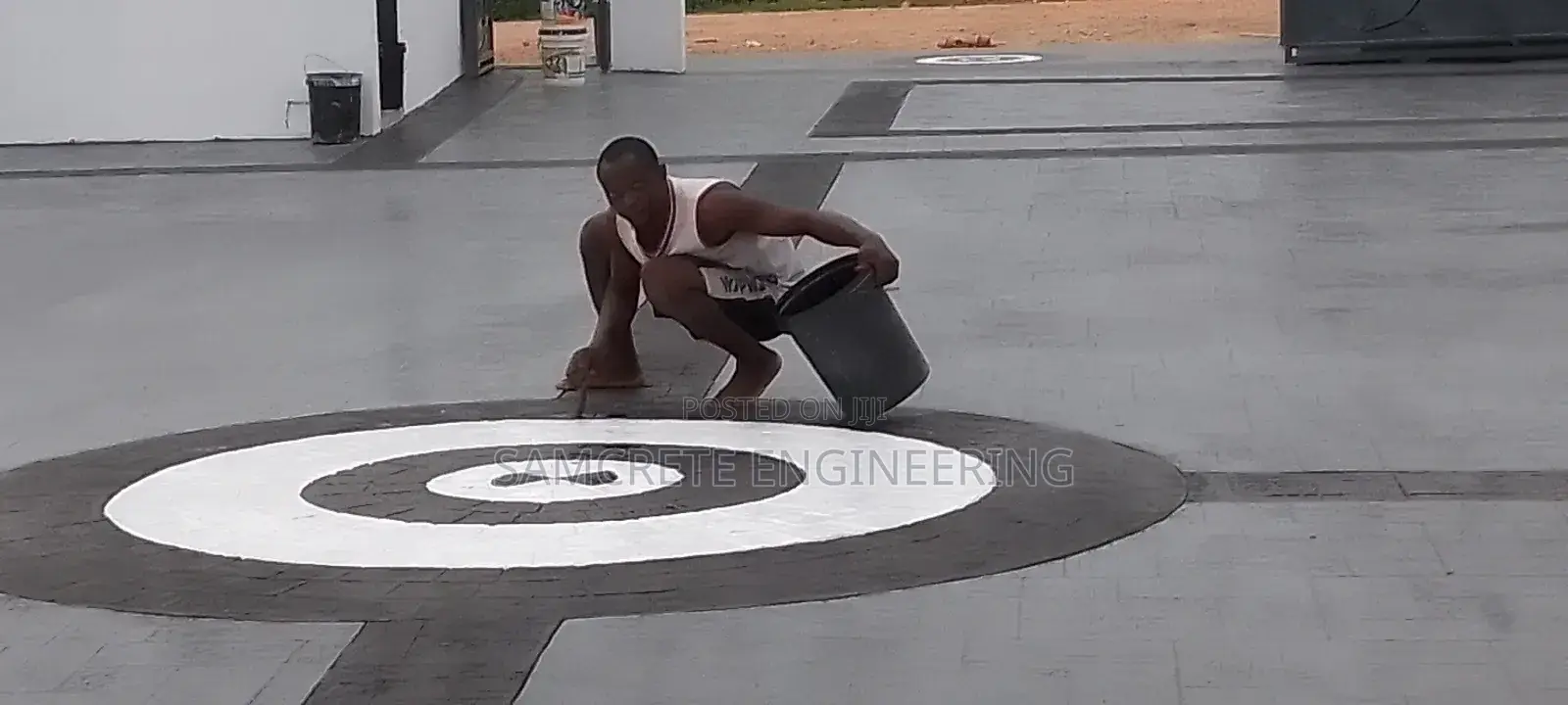 Neutral/Grey Stamp Concrete Floor