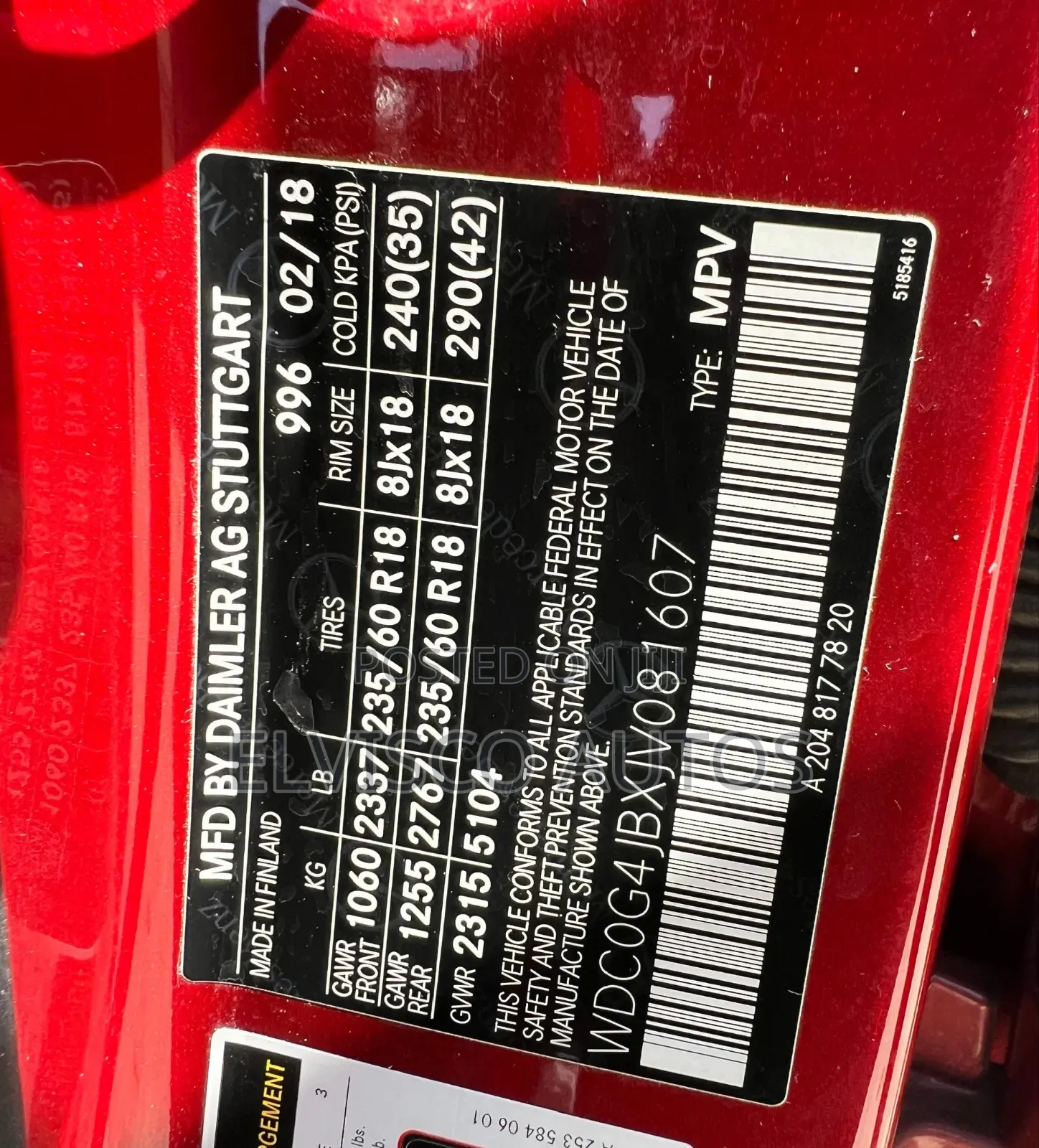 Mercedes-Benz GLC-Class 2018 Red