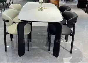 Black and White Chair With Dining Table