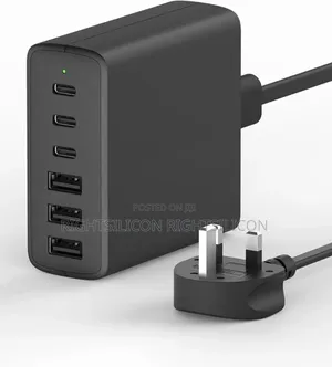 Usa Usb C Charger Plug, 6-Port Charging Station, 100w Multi