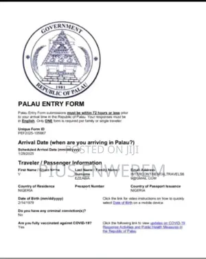 Photo - Palau Visa On Arrival (100%)
