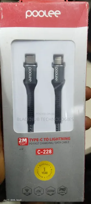 Poolee Type-C to Lightning 2 Meters Cable C-228