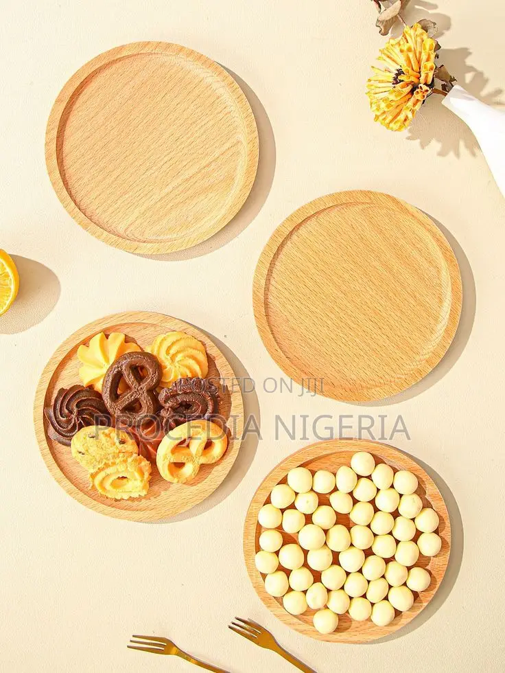 Round Wooden Food Plate – 19cm