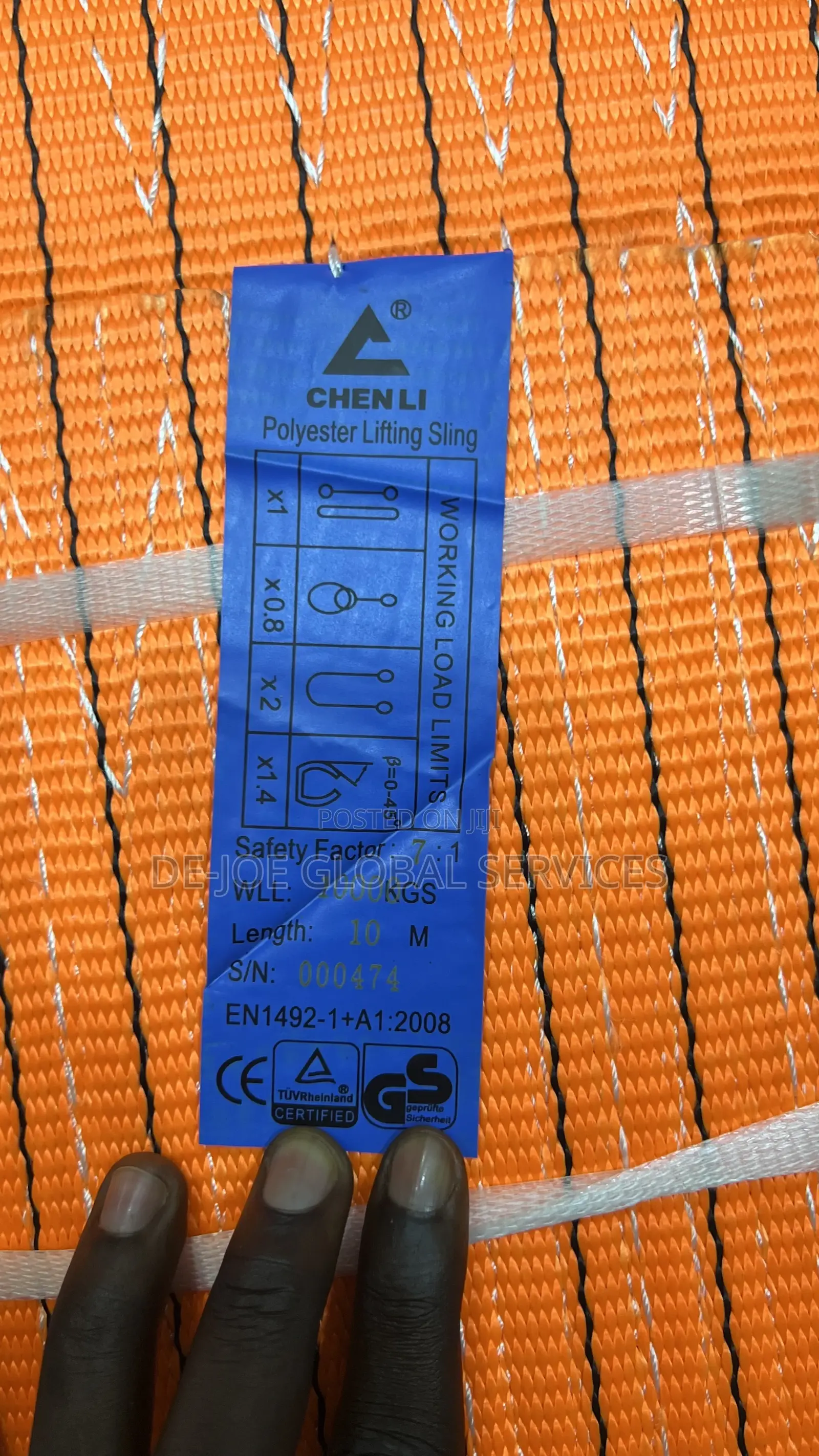 10t X 10mtrs Webbing Sling Flat 7:1 Safety Factor