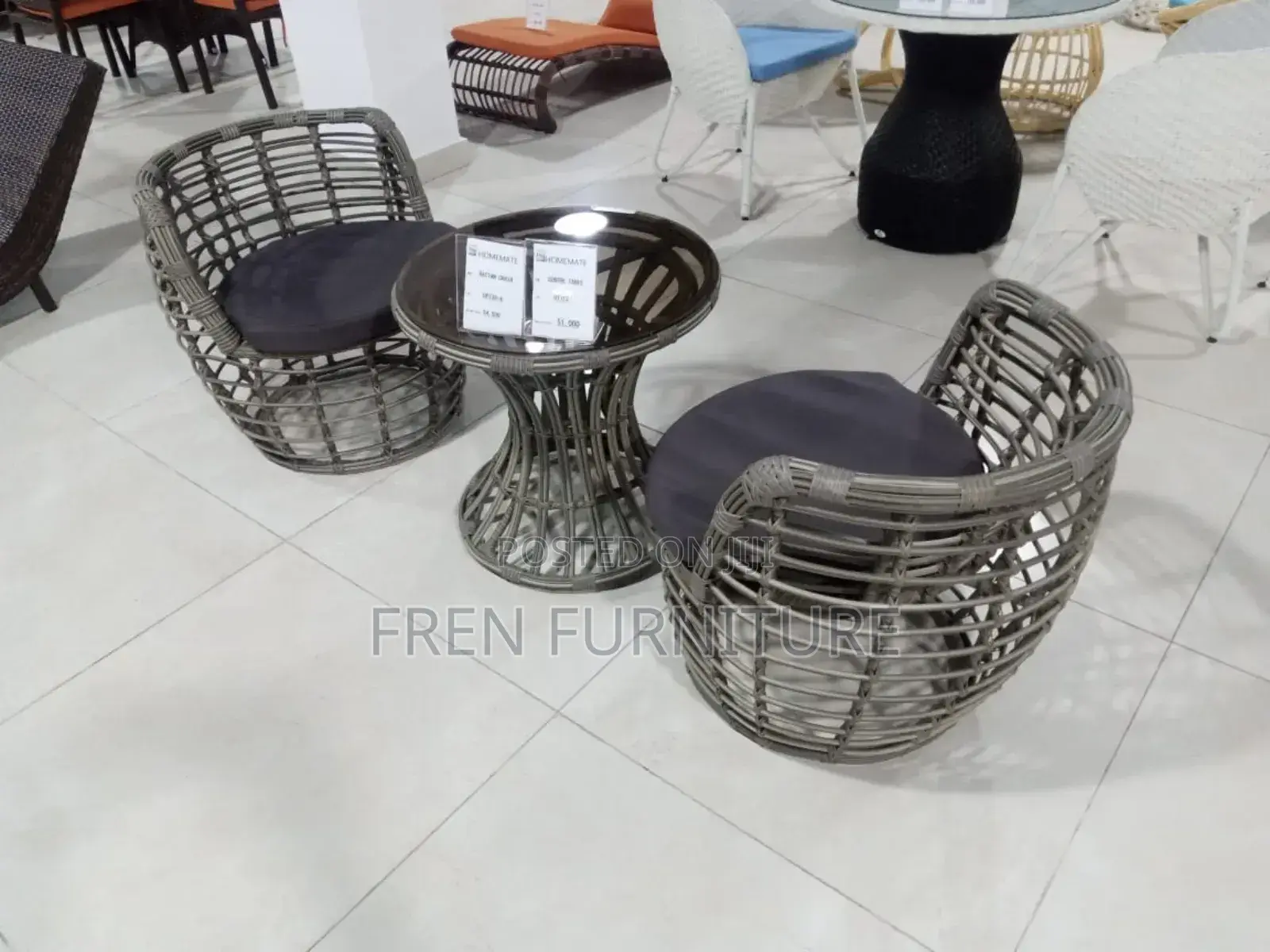 Rattan Chair Set With Canter Table