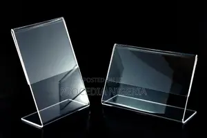 L-Shape Acrylic Display Stand, Paper Sign Holder