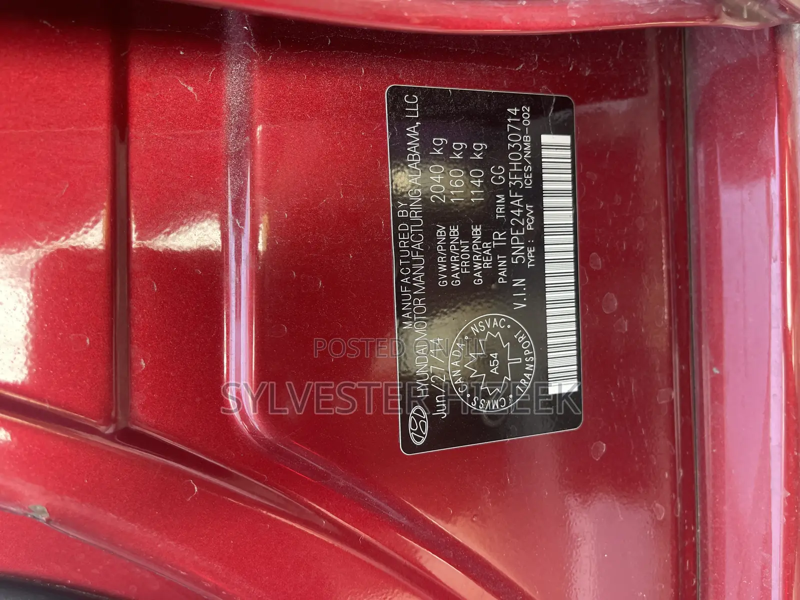 Hyundai Sonata 2015 Red