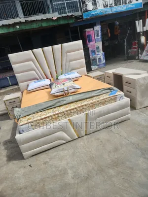 Set of 6by6 Padded Bed With Dresser and Side Tables