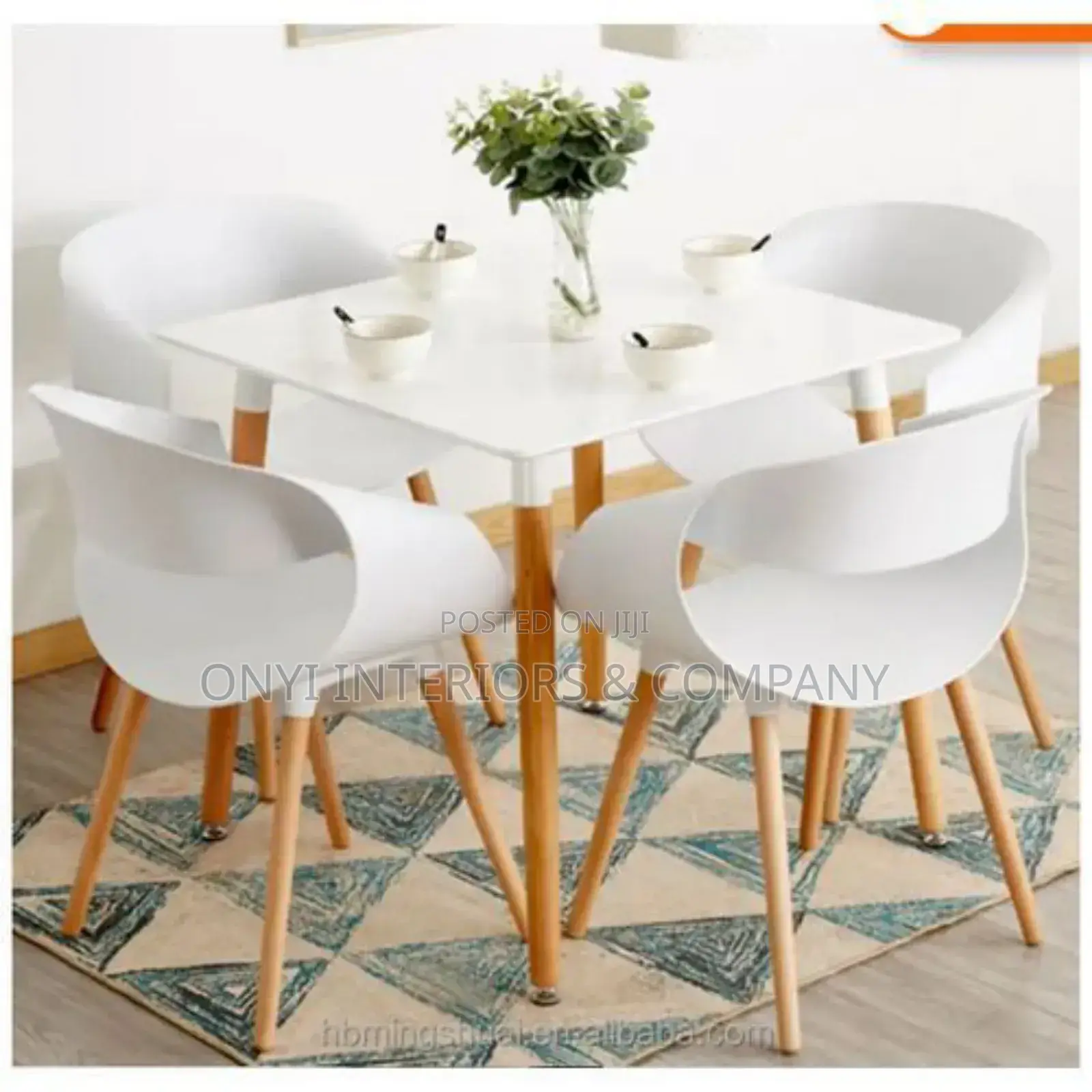 Set of 4 Durable Dining Chairs and Table
