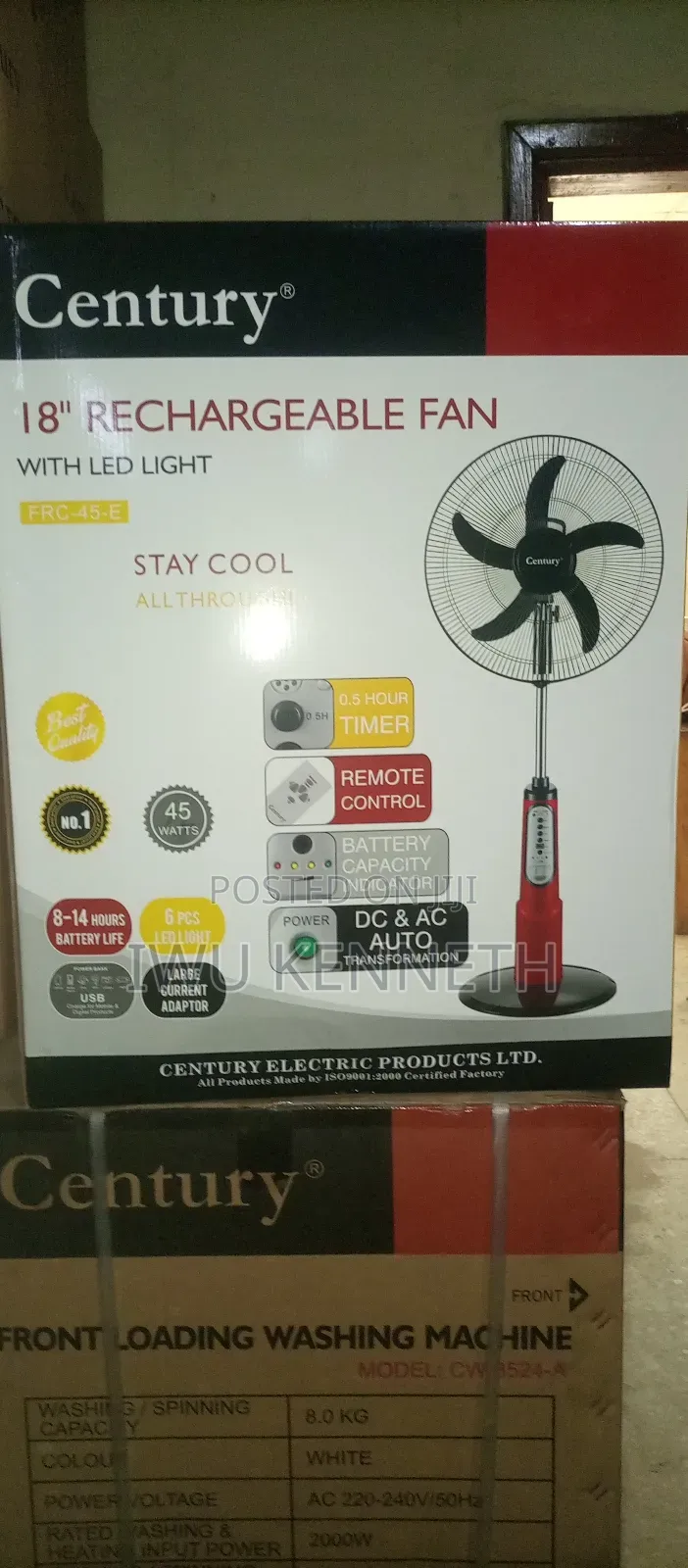 Century Rechargeable Fan
