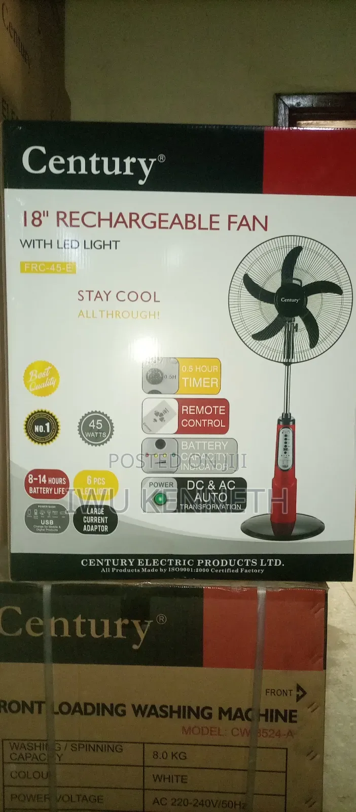 Century Rechargeable Fan