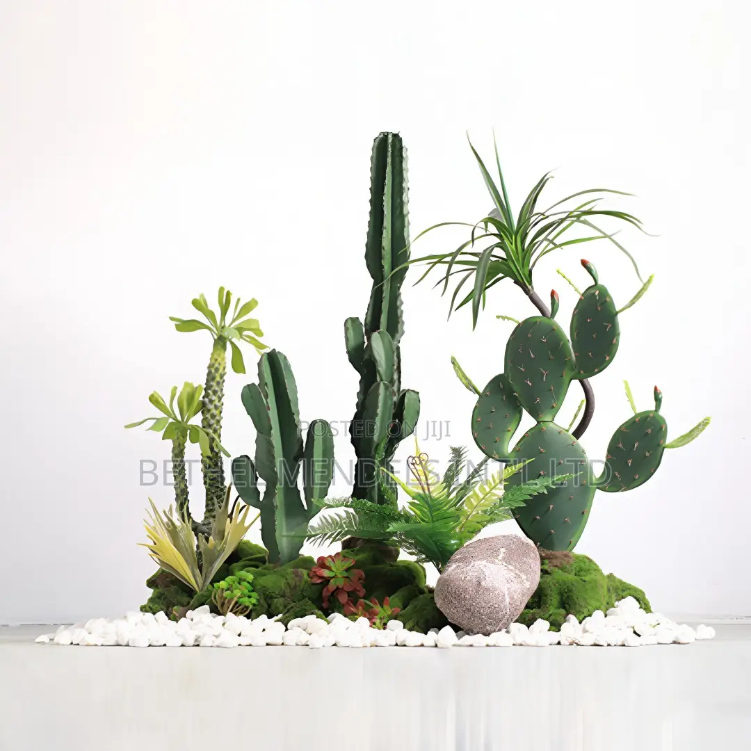 Cactus Landscaping Design With Artificial Plants & Moss
