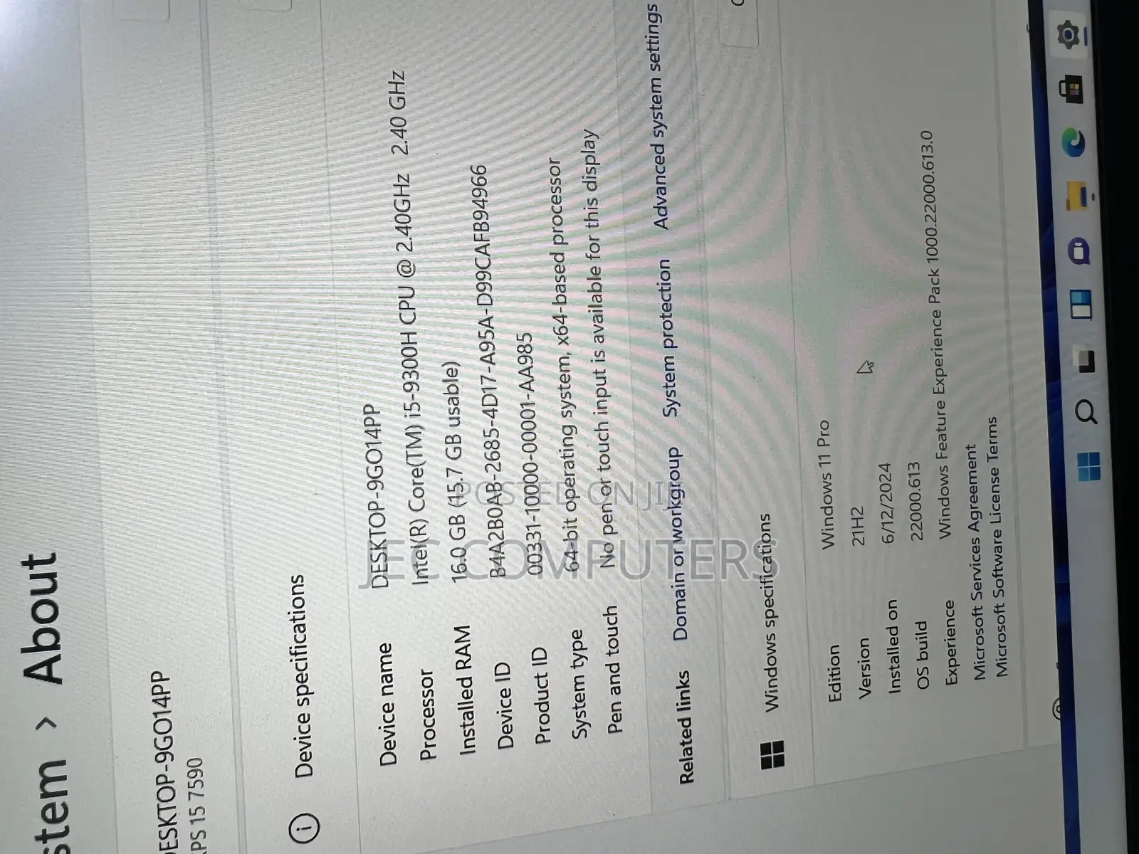 Laptop Dell XPS 15 16GB Intel Core I5 SSD 256GB