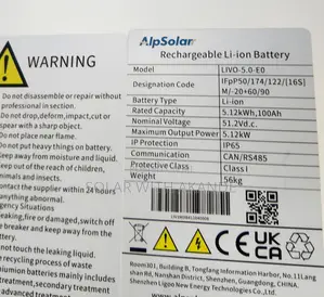 Alp Solar Lithium Battery (New)