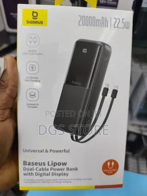 Bases Lipow Dual Cable 20,000mah 22.5w Power Back