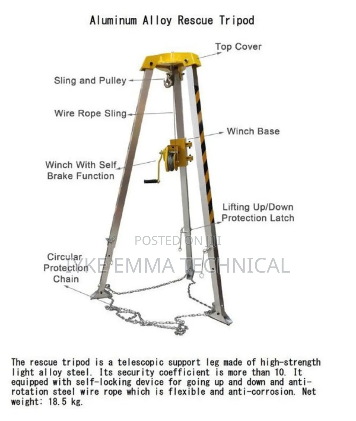 Confined Space Rescue Tripod Winch Set