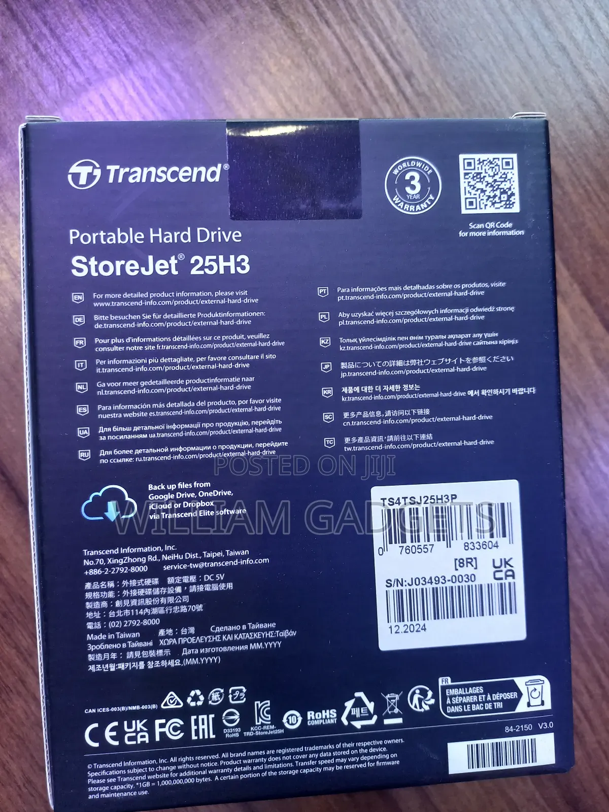 Transcend Storejet 25h3 4tb External Hard Drive