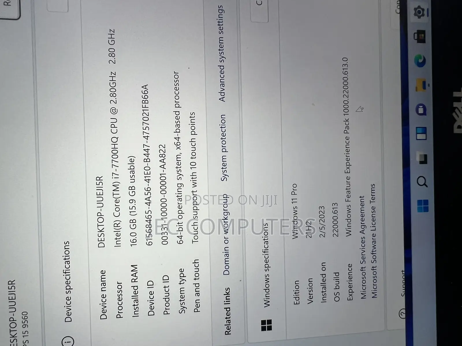 Laptop Dell XPS 15 16GB Intel Core I7 SSD 512GB