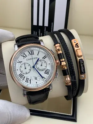 Chronograph Cartier Leather and Bracelet