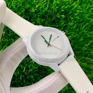 Lacoste Quality Luxury White Rubber Strap Wristwatch