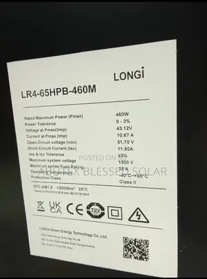 460watt Longi Solar Panel Mono