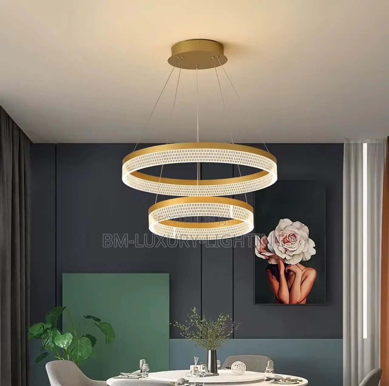 2025 Modern Interior Luxury 2 Step Ring Chandelier