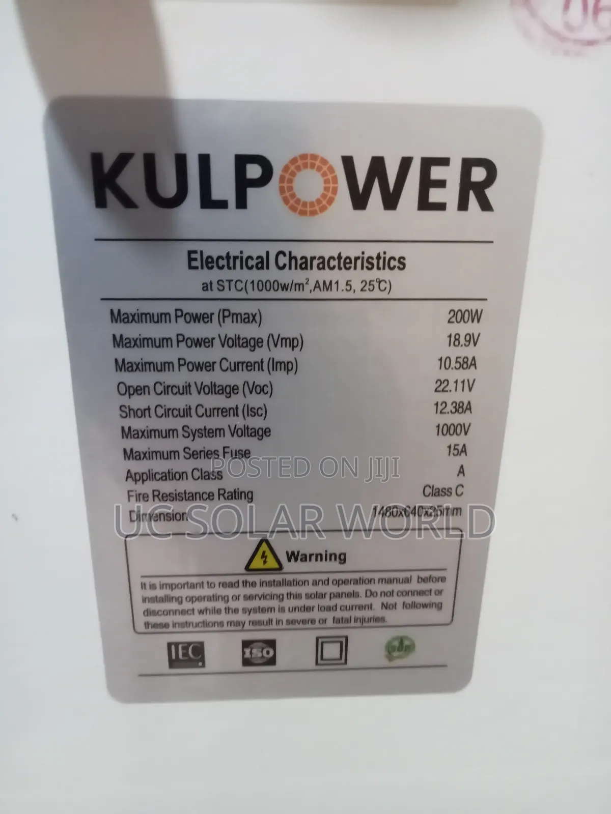 200w Kulpower Solar Panel