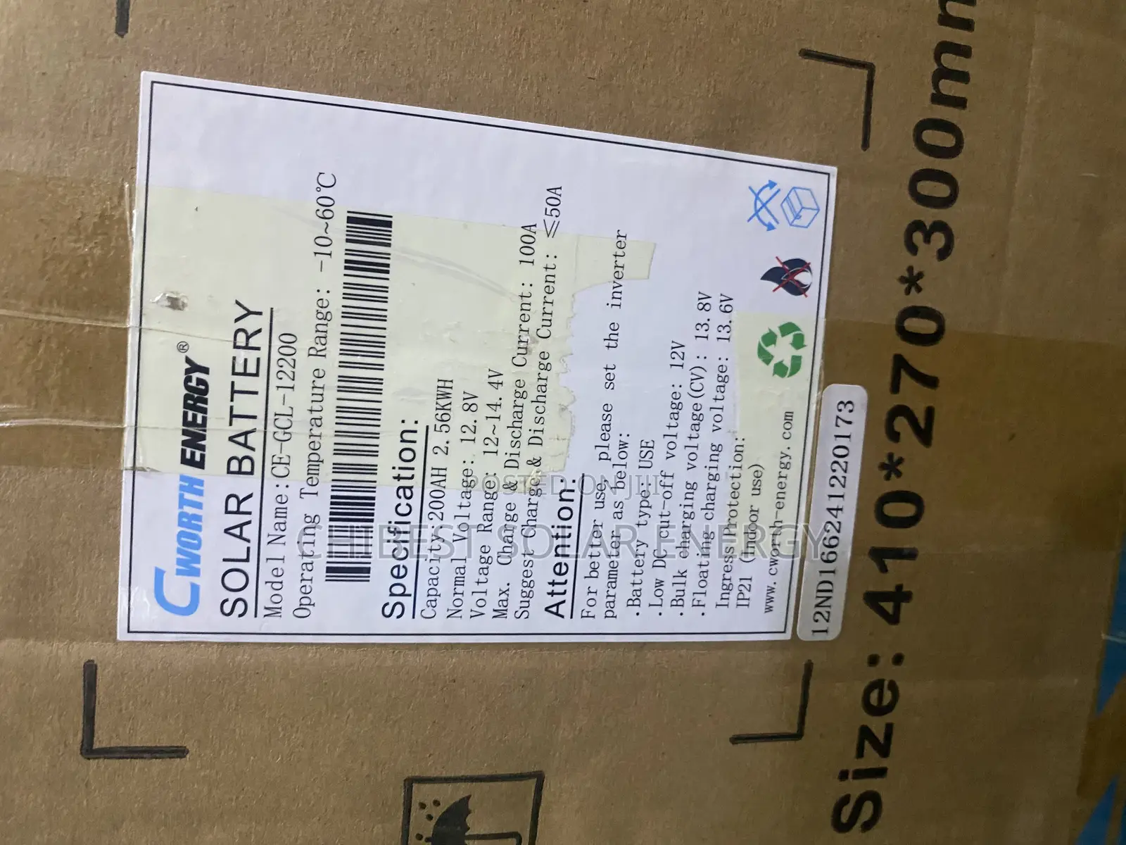 2.5kwh 12v Cworth Lithium Battery