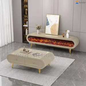 Photo - Newest Design Tv Console With Fireplace and Centre Table