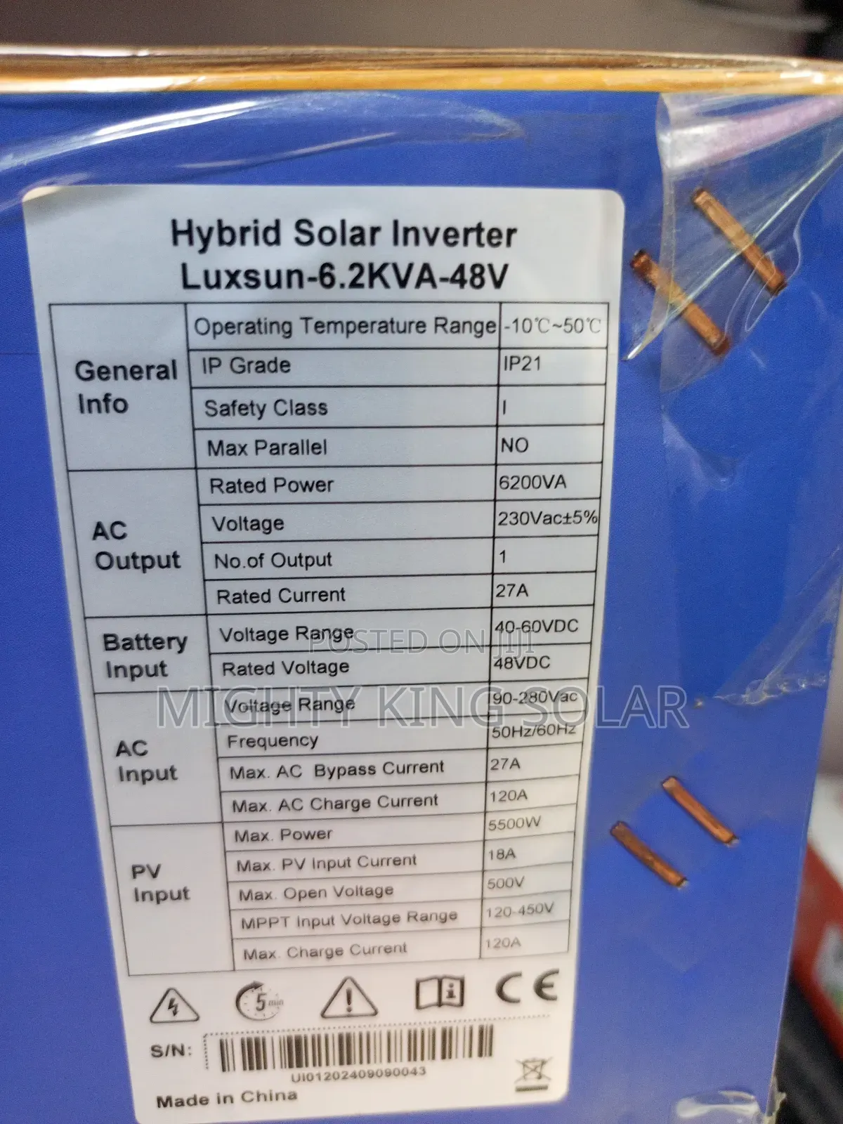 This Is Luxsun 6.2 Kva 48v Hybrid Inverter